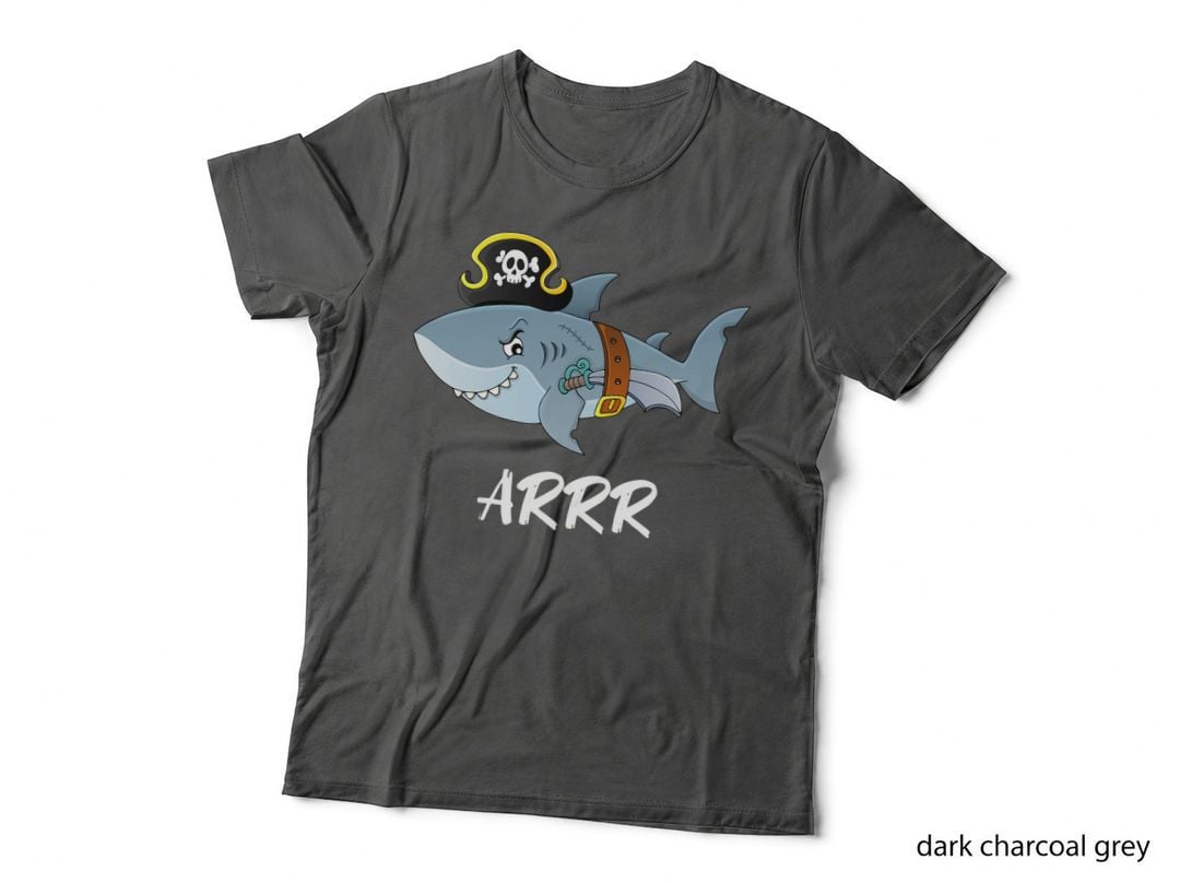 Kids Pirate Shark Crossbones and Skull Halloween Party Gift T-Shirt