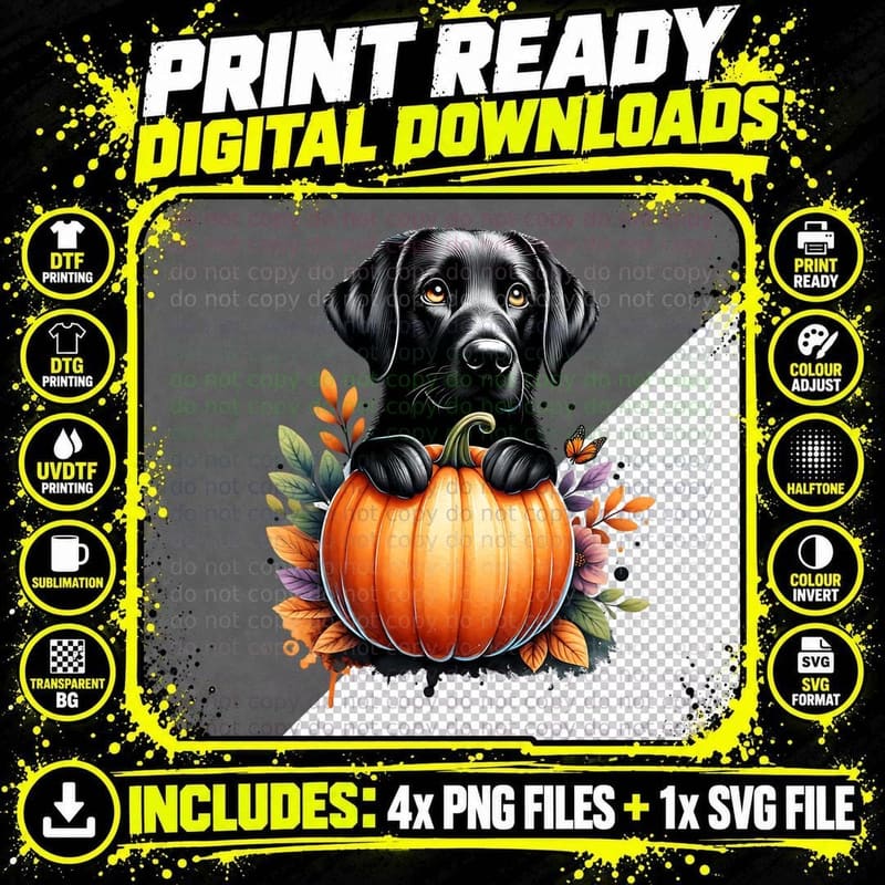 Lab Pumpkin, Retro Vintage, for Men Women Png SVG Digital Bundle