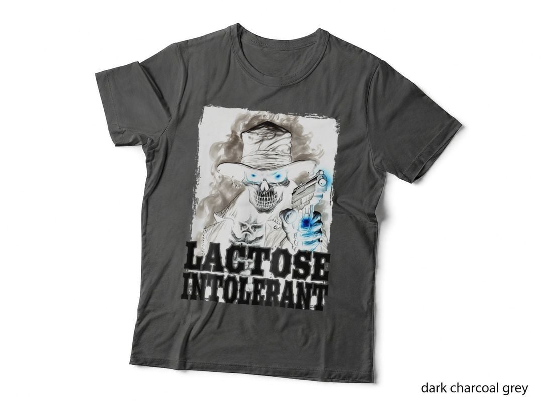 Lactose Intolerant Cringe Skeleton T-Shirt