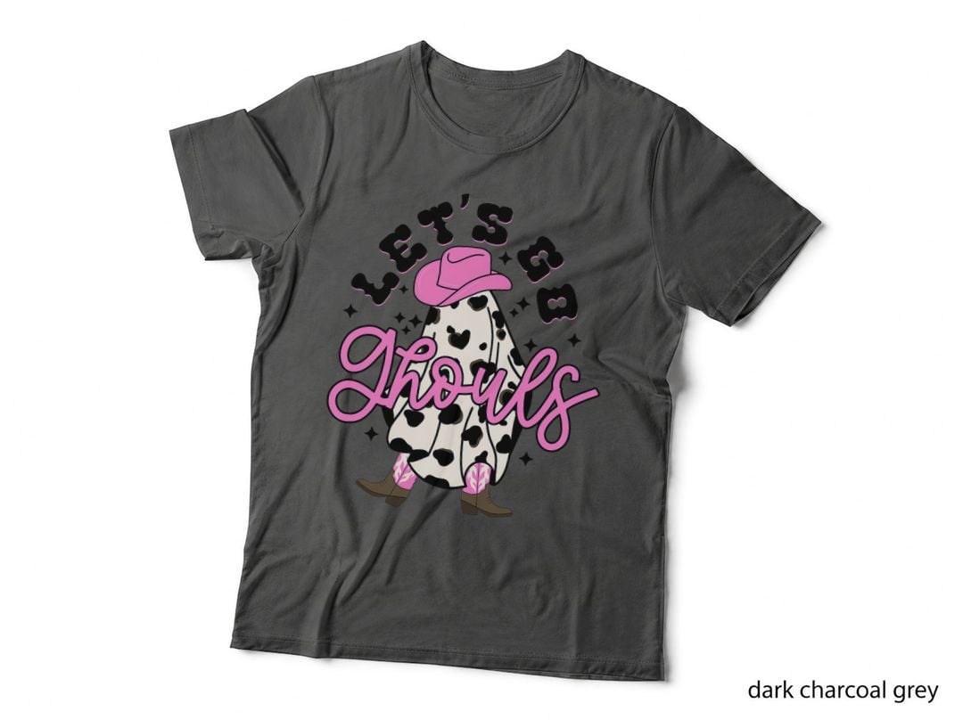 Let's Go Ghouls Cowgirl Western Spooky Halloween Cute Retro T-Shirt