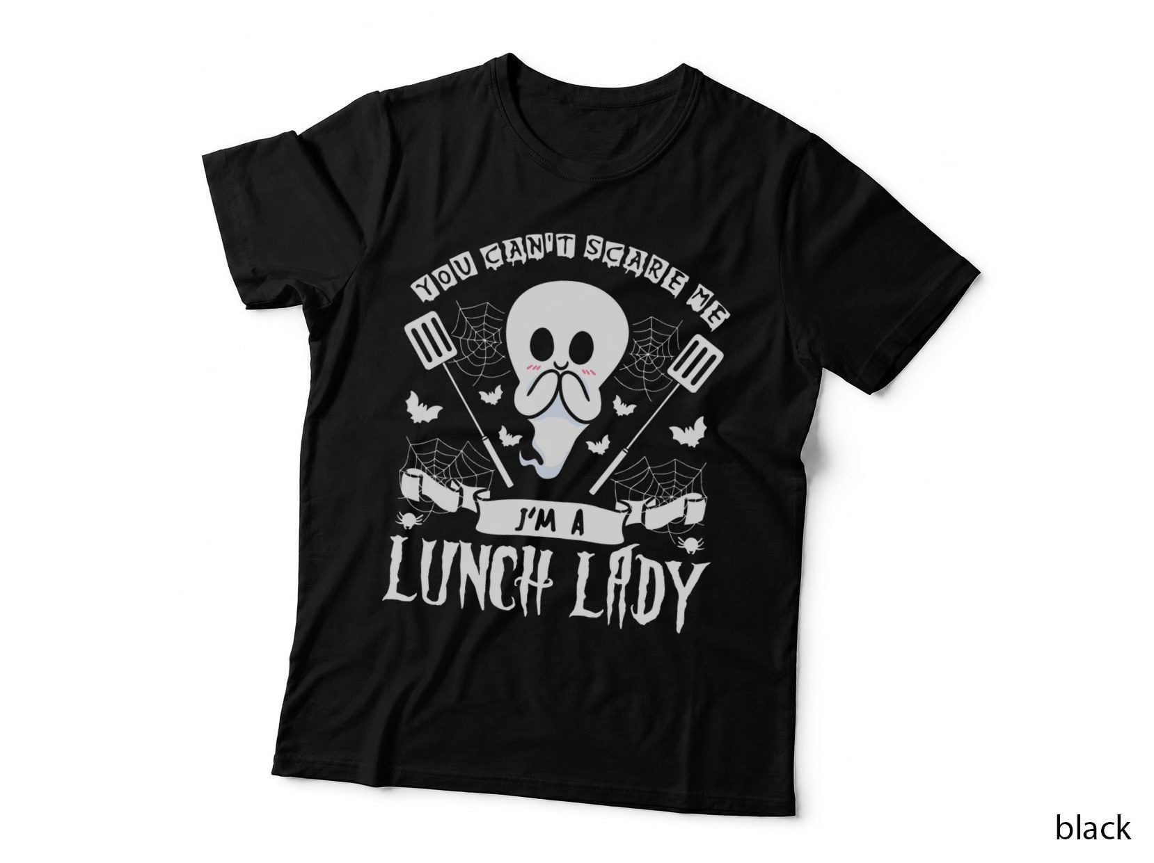 Lunch Lady Halloween Ghost Cafeteria Worker All Hallows' Eve T-Shirt