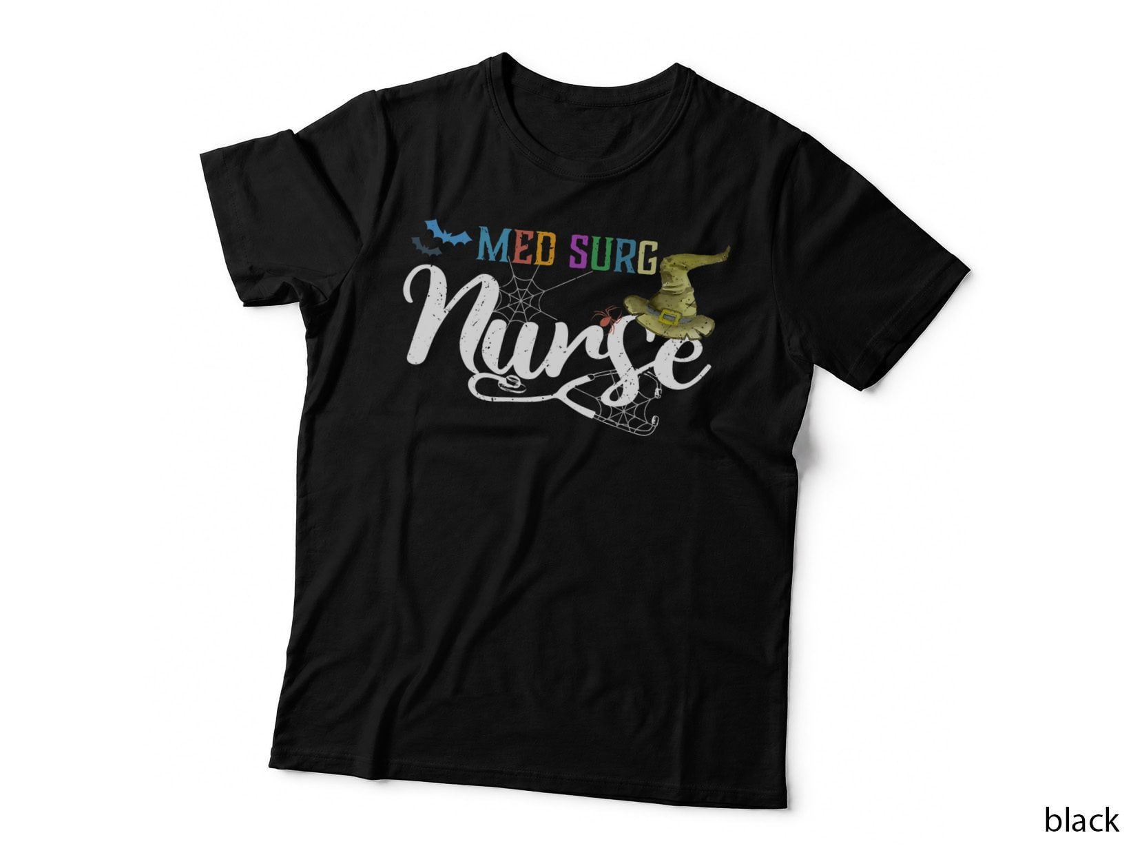 Med Surg Nurse Witch Vintage Halloween RN Matching T-Shirt