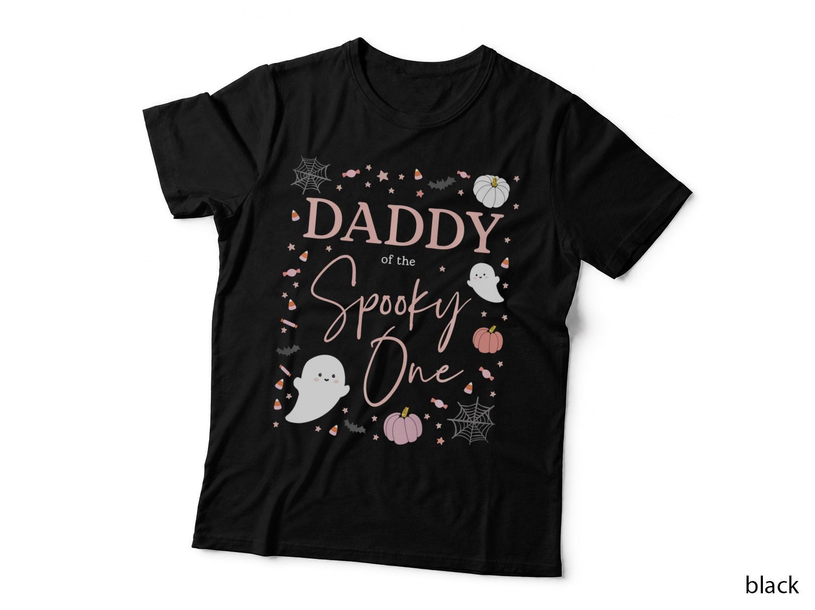 Mens Daddy of the Spooky One Girl First Birthday Pink Halloween T-Shirt