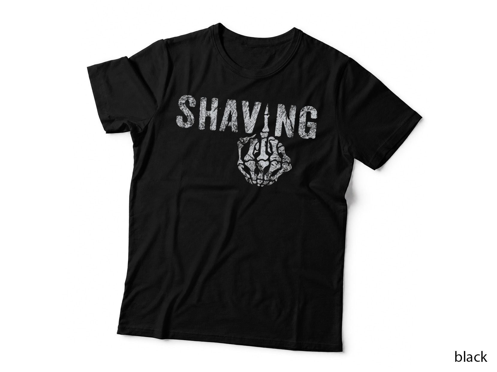 Mens Fuck Shaving Funny Beard Lover Biker Skeleton Gift T-Shirt