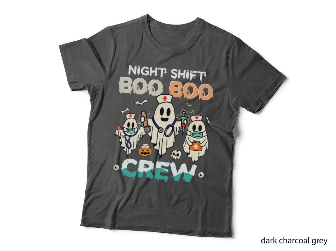 Night Shift Nurse Cute Health Worker Halloween Ghost Nurse T-Shirt