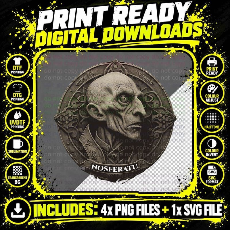 Nosferatu Vampire Classic Horror Dracula Vlad Tepes Png SVG Digital Bundle