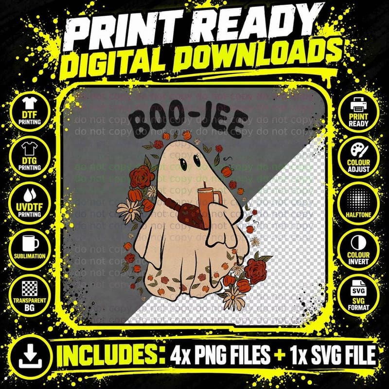 Nostalgic Halloween Ghost Costume for Women Boujee Png SVG Digital Bundle