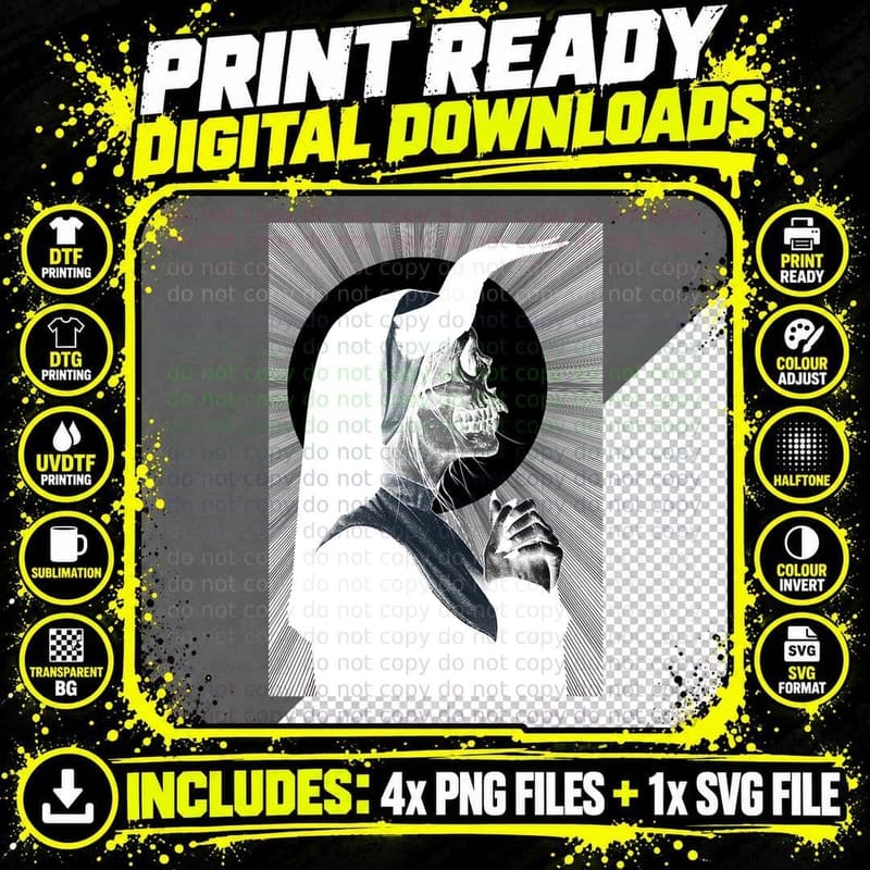 Occult Gothic Dark Satanic Unholy Witchcraft Horror Goth Png SVG Digital Bundle