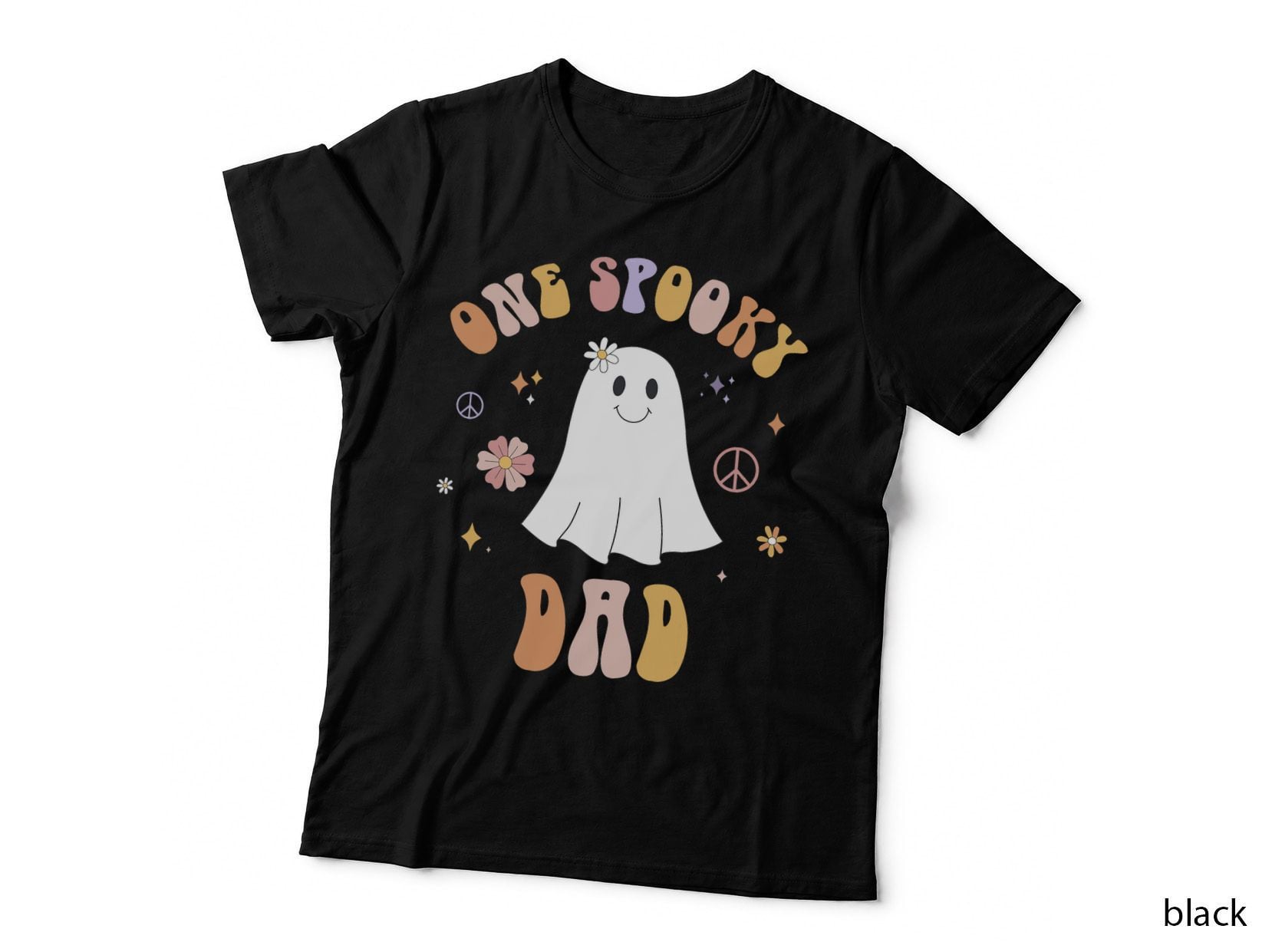 One Spooky Dad First Birthday Retro Halloween Ghost Boo T-Shirt