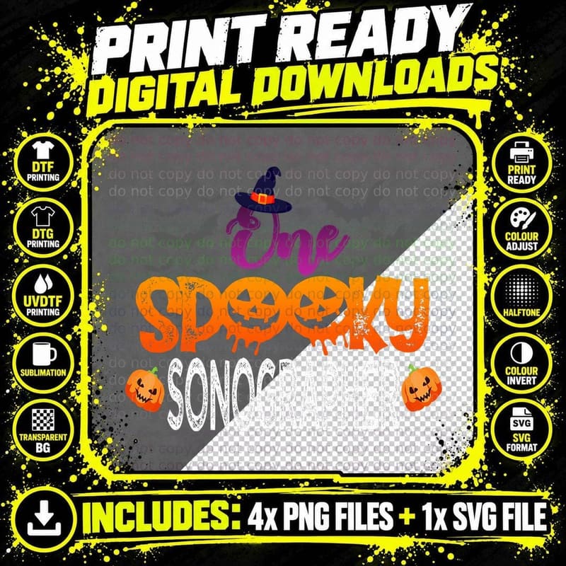 One Spooky Sonographer Halloween Costume Gift for Men Png SVG Digital Bundle