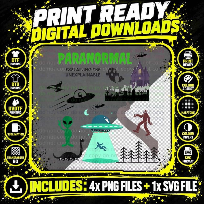 Paranormal Investigator Funny Ghost Hunting T-Shirt Png SVG Digital Bundle