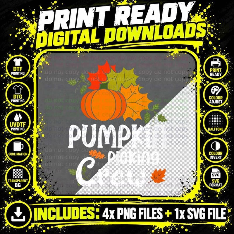 Pumpkin Picking Crew for Halloween Family Matching Png SVG Digital Bundle