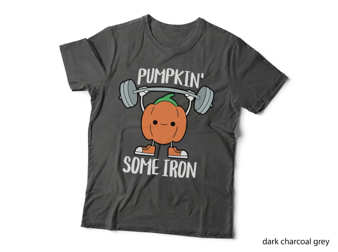 Pumpkin Some Iron Spooky Halloween Workout Gym Lifting Pun T-Shirt