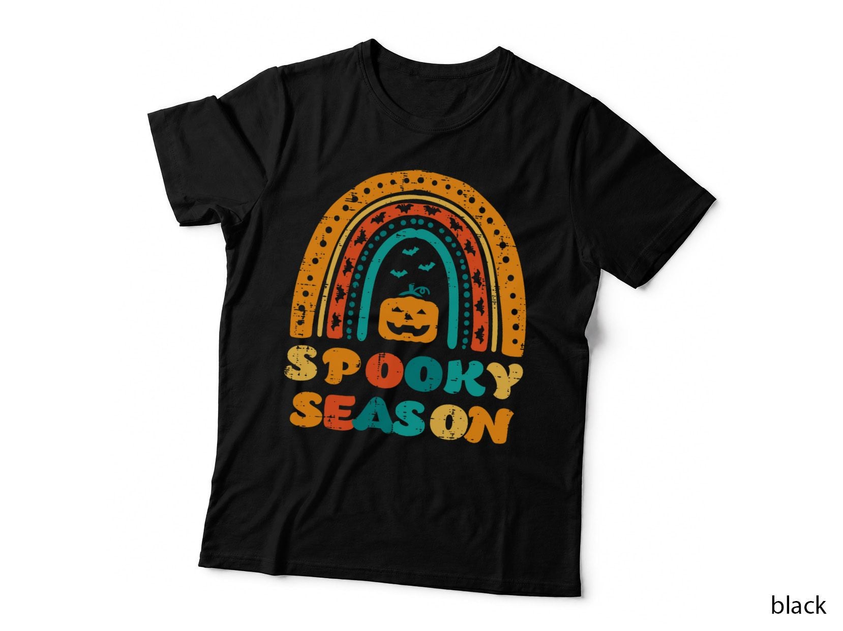 Pumpkin Spooky Season Retro Halloween Costume Women Girls T-Shirt