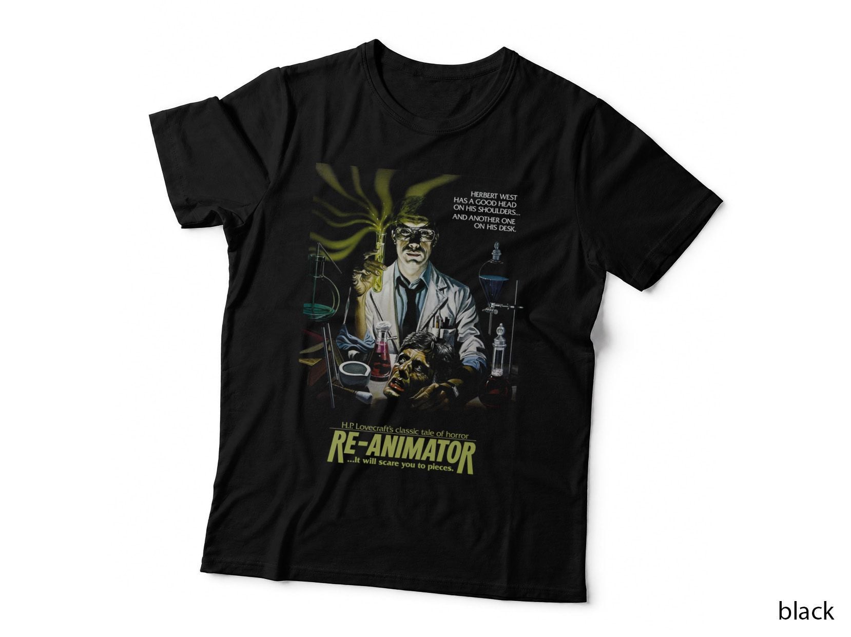 Re-Animator Horror Movie Fan T-Shirt, H.p. Lovecraft Print, Classic Horror Tee