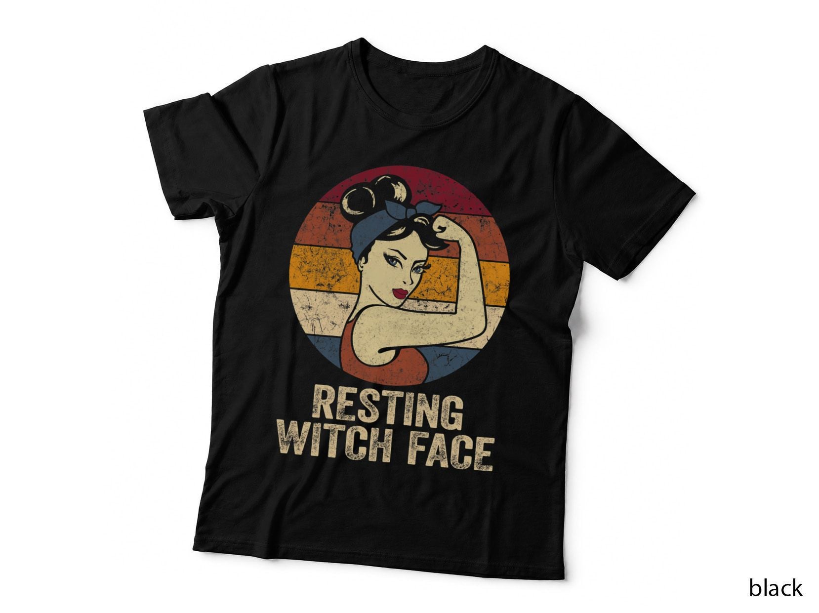Resting Witch Face Retro Rosie Funny Halloween Witch T-Shirt