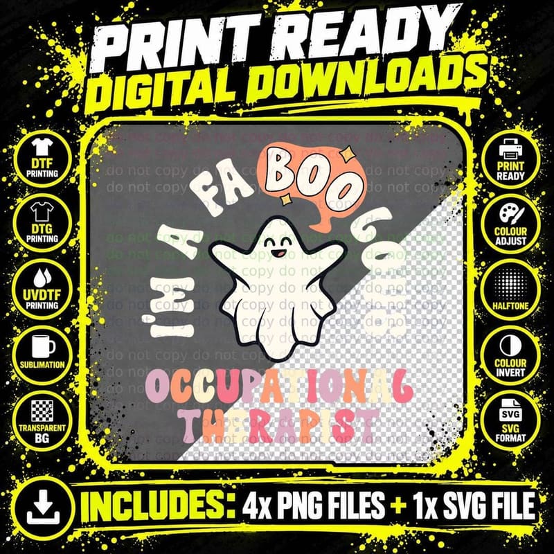 Retro Halloween Occupational Therapist Vintage Therapy Png SVG Digital Bundle