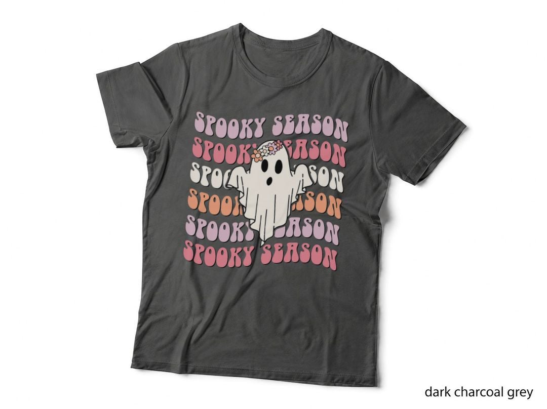 Retro Spooky Vibes Groovy Shirt Cute Ghost Halloween Trendy T-Shirt