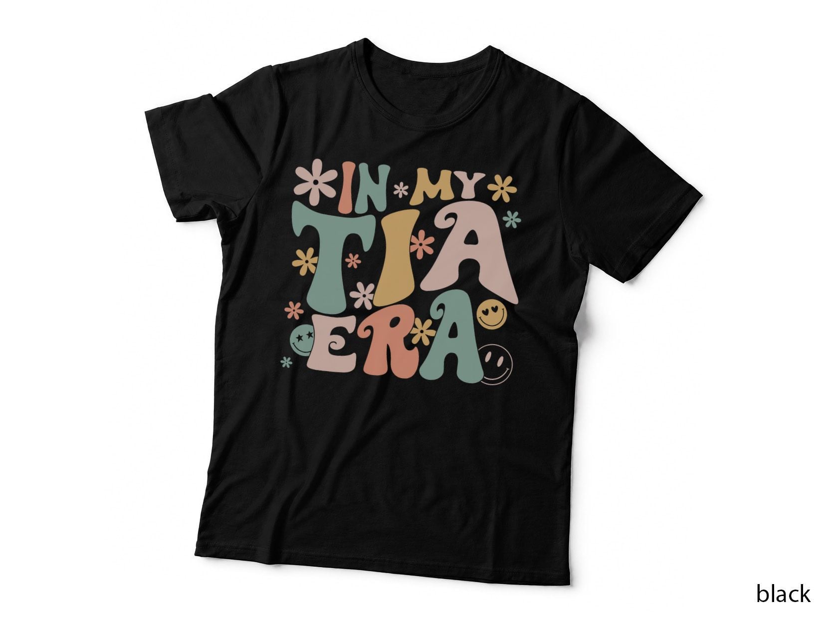 Retro Vibe Era Aesthetic T-Shirt, in My Era Tee, Pastel Flowers Smiley Ghost