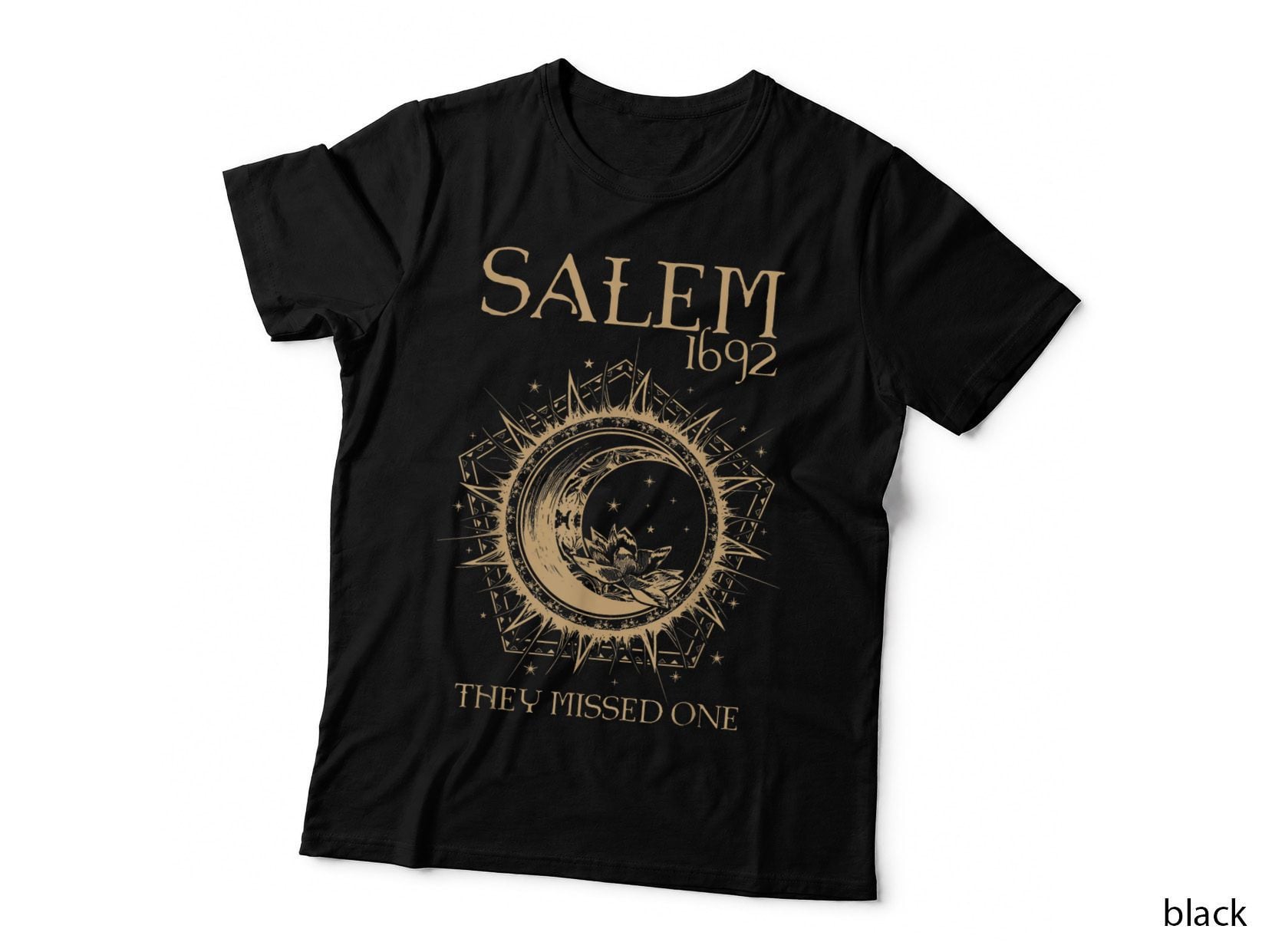 Salem 1692 They Missed One Wicca Witch Trials Lotus Moon T-Shirt