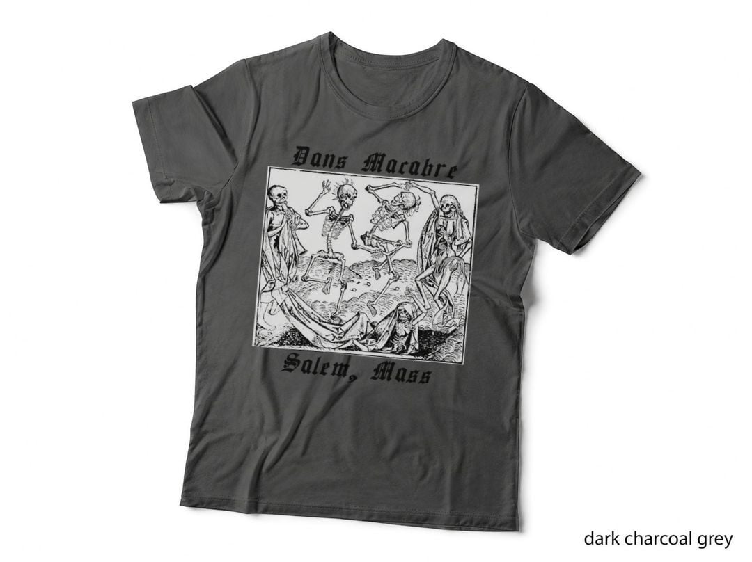 Salem Dans Macabre Medieval Skeletons Occult Design T-Shirt