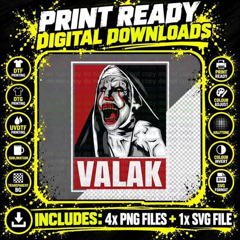 Scary Horror Valak Nun Halloween Conjuring Costume Party Png SVG Digital Bundle