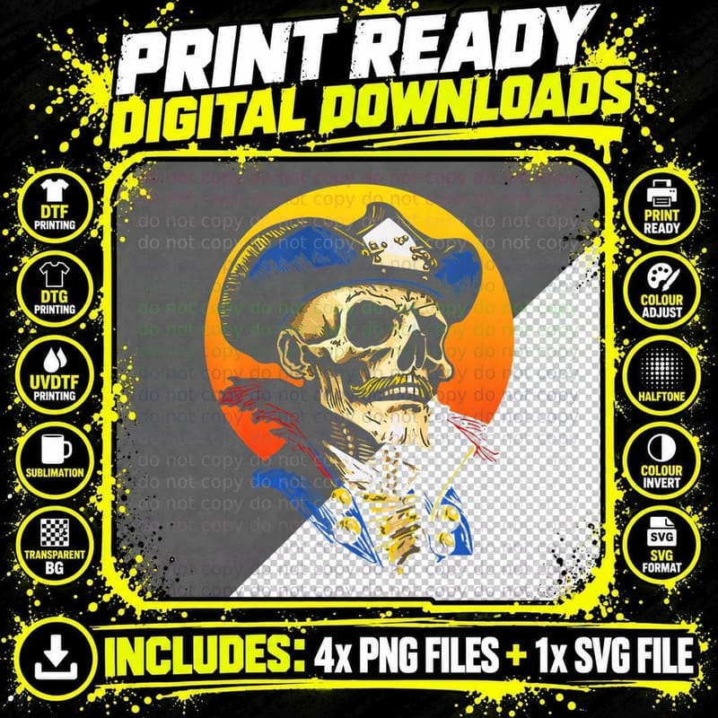 Skull Cowboy Western T-Shirt, Skeleton Skull with Cowboy Png SVG Digital Bundle