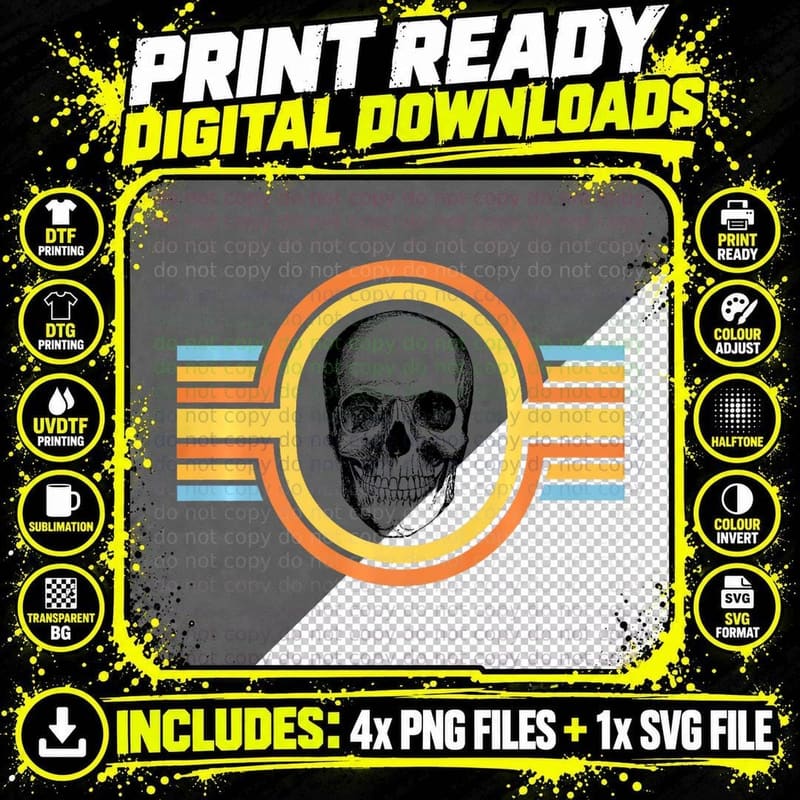 Skull Skeleton Osteology Macabre Morbid Halloween Spooky Png SVG Digital Bundle