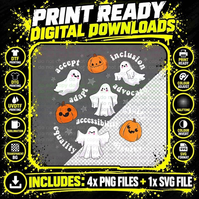 Special Education Teacher Funny Halloween Ghost Pumpkin Png SVG Digital Bundle