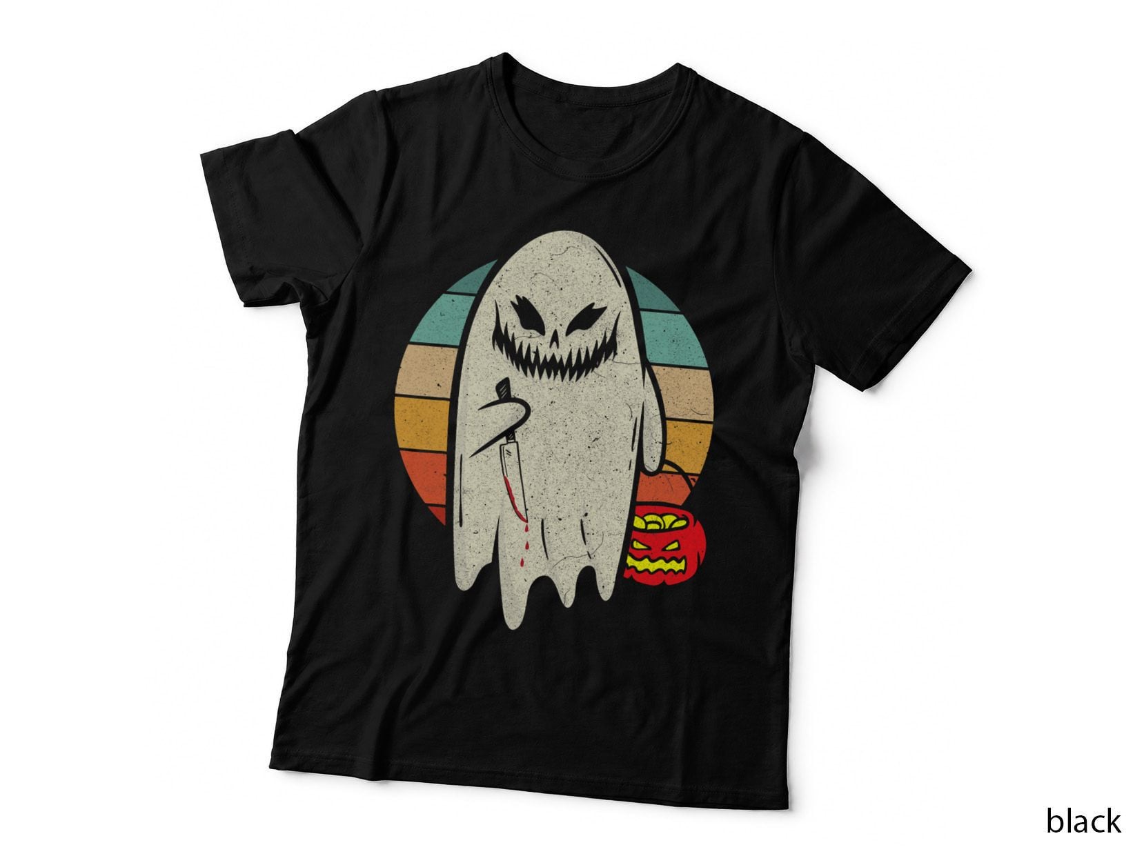 Spooky Ghost Retro Halloween Costume Men Women T-Shirt