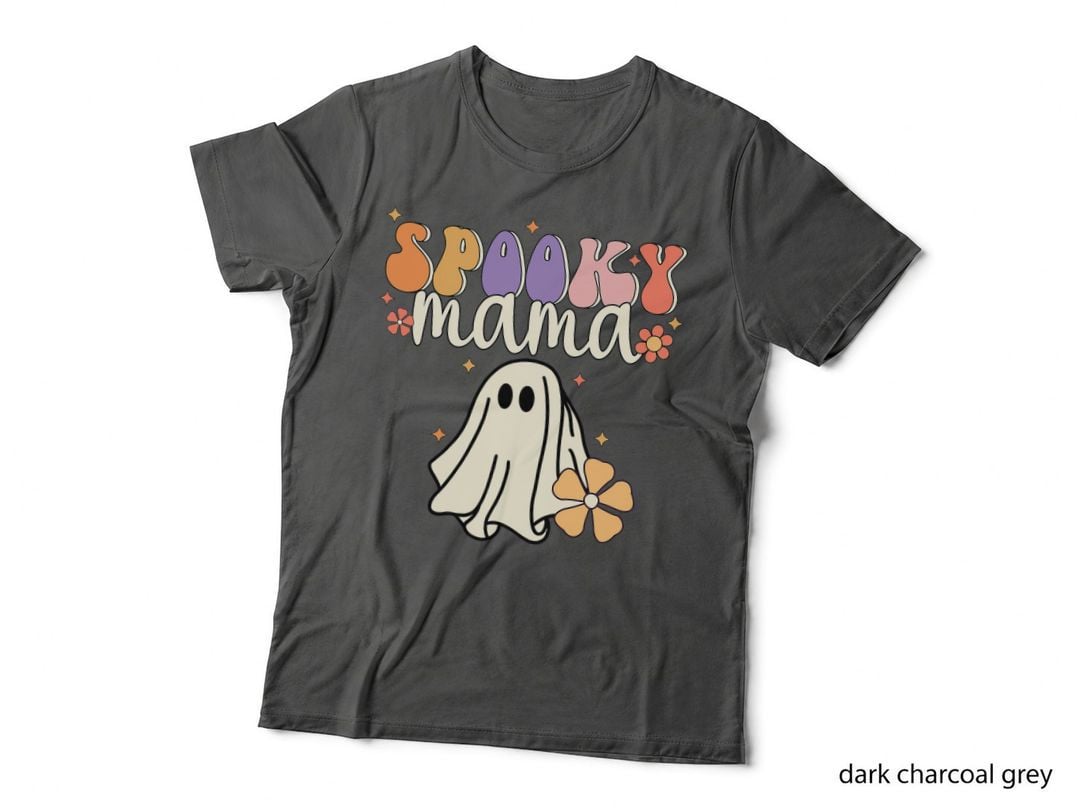 Spooky Mama Halloween Groovy Vintage Funny Ghost Halloween T-Shirt