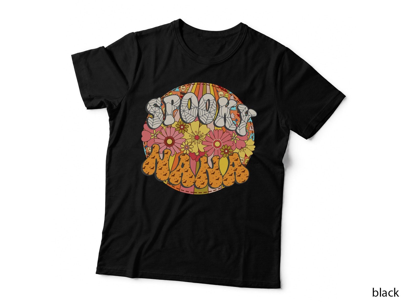 Spooky Nana Retro Matching Family Groovy Halloween T-Shirt