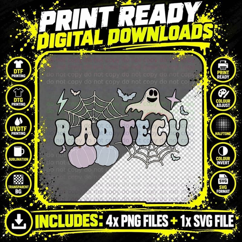 Spooky Radiology Tech Halloween Rad Technologist Rad Png SVG Digital Bundle