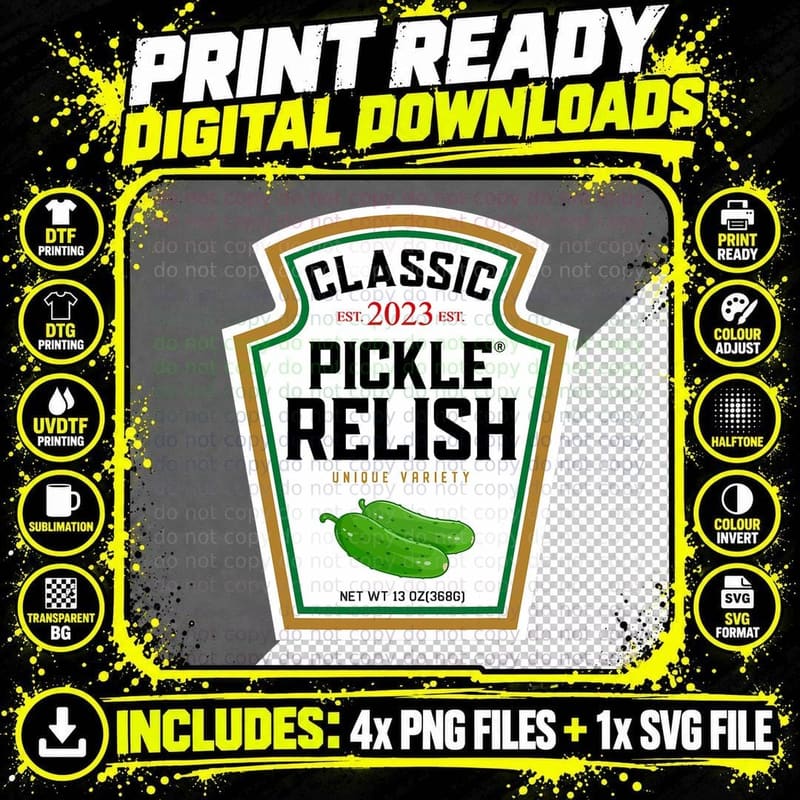 Sweet Green Pickle Relish DIY Halloween Costume Matching Png SVG Digital Bundle