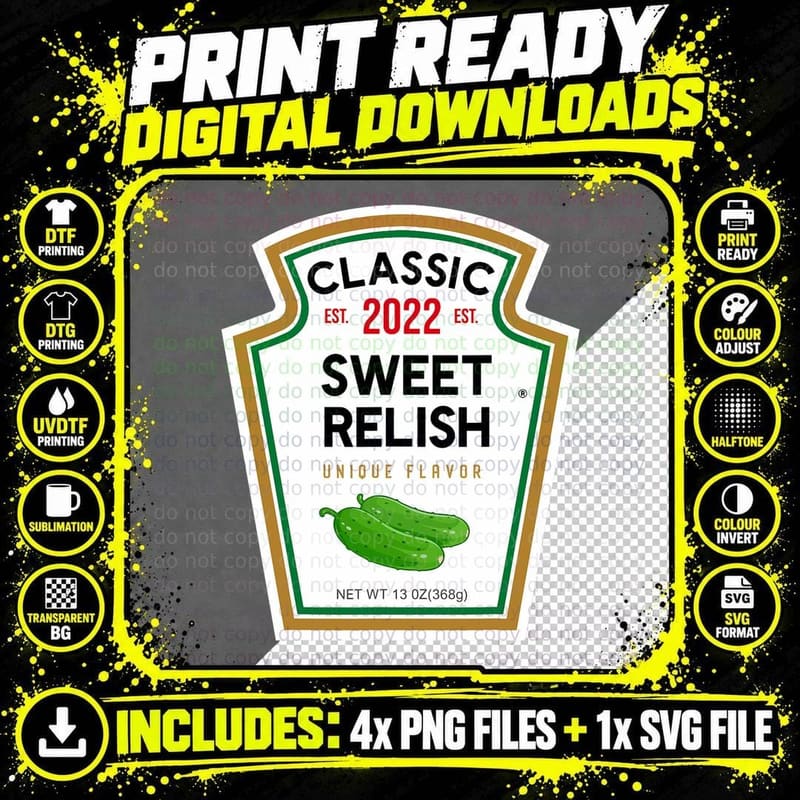 Sweet Relish DIY Halloween Costume Condiment Green Png SVG Digital Bundle