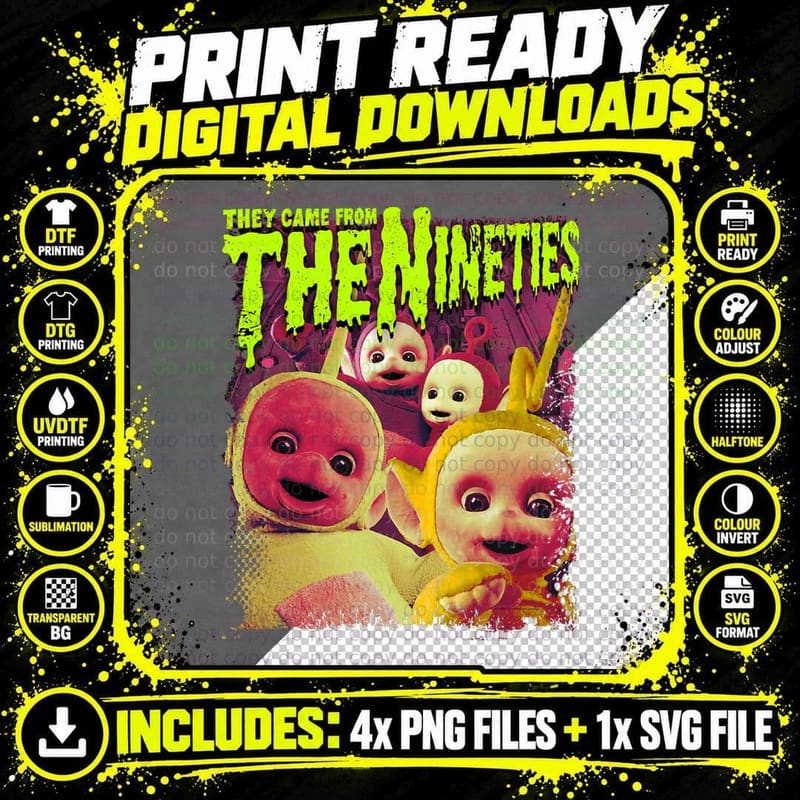 Teletubbies Adult T Shirt - Halloween 03 Png SVG Digital Bundle
