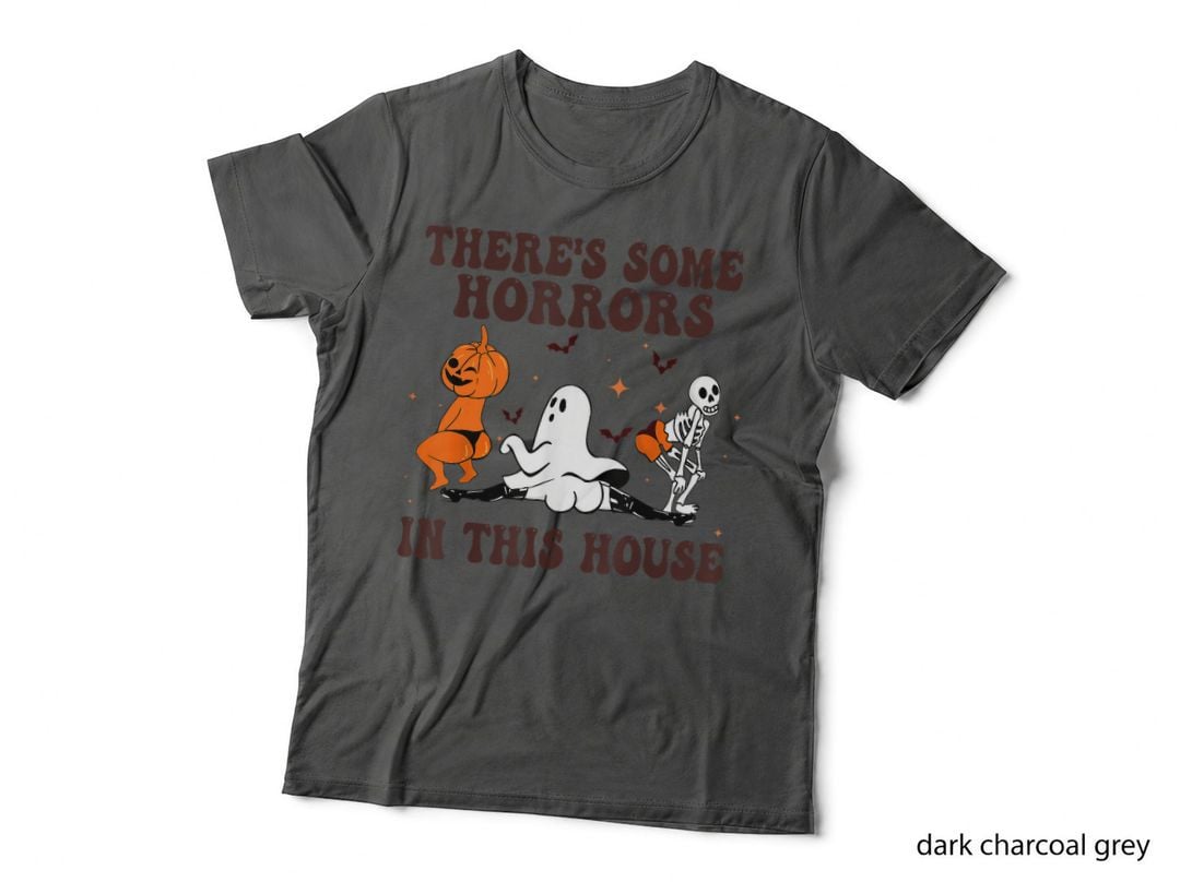 There's Some Horrors in This House Halloween Pumpkin Ghost T-Shirt