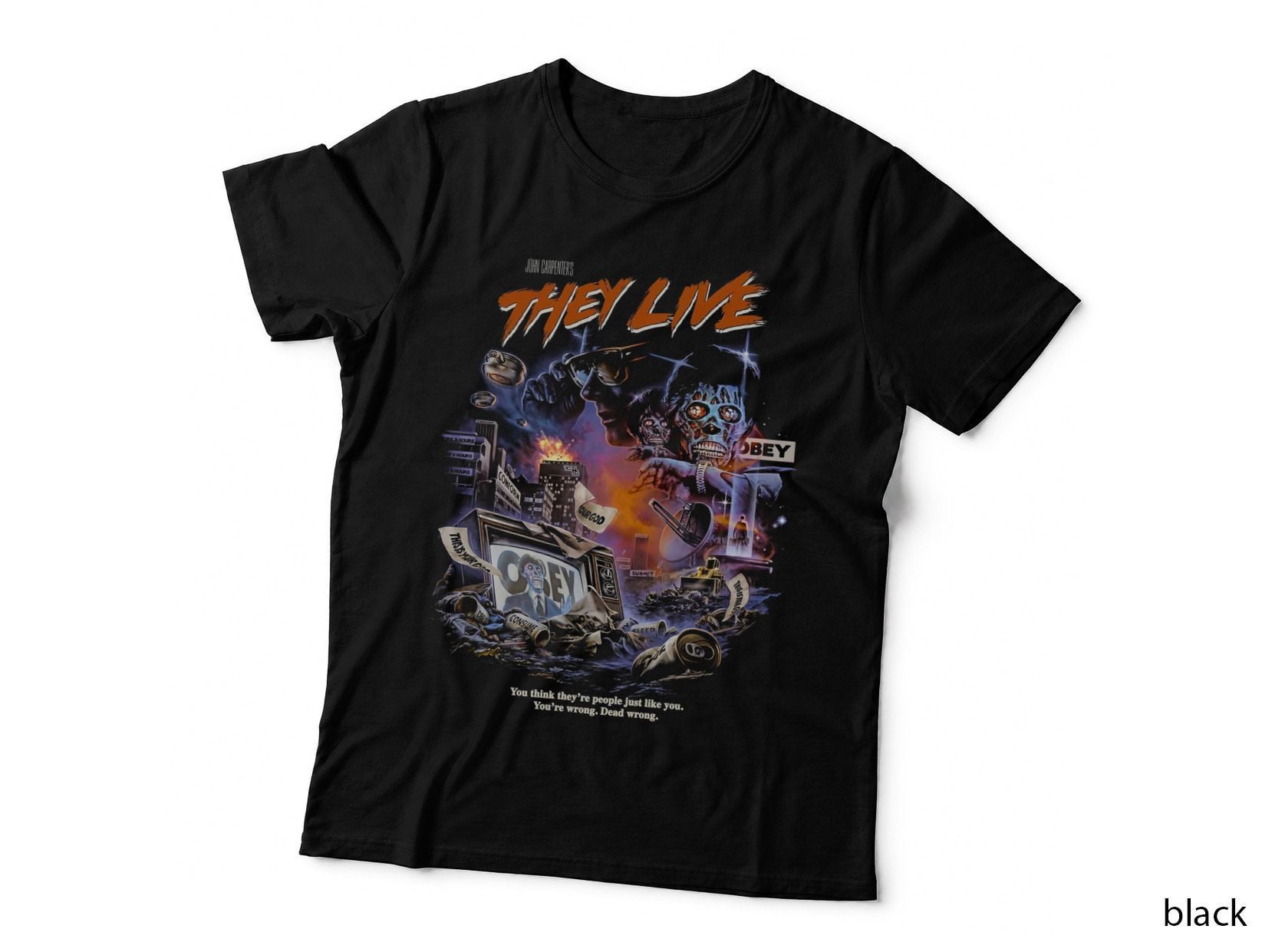 They Live Movie Poster T-Shirt, Cult Classic Print, Horror Fan Gift