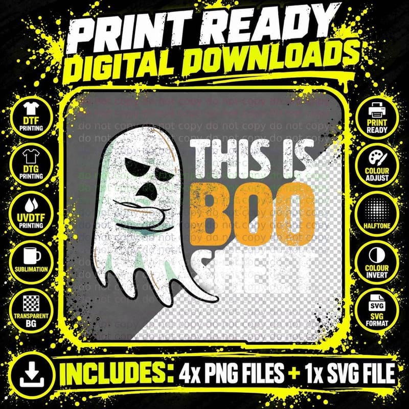 This Is Boo Sheet Funny Ghost Halloween Adults T-Shirt Png SVG Digital Bundle