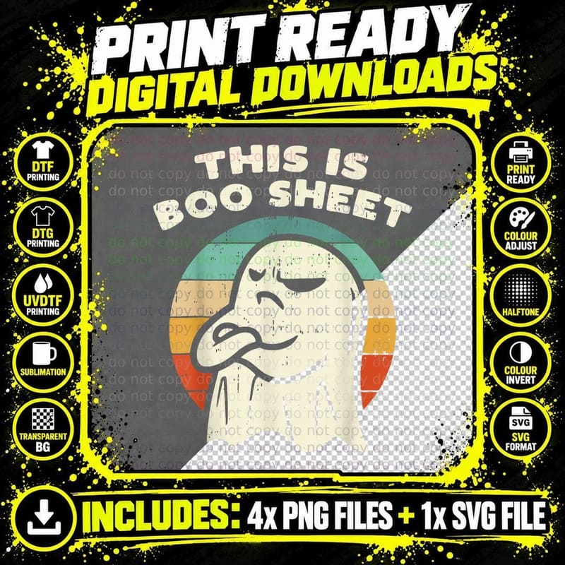 This Is Boo Sheet Shirt Happy Halloween Funny Cute Ghost Png SVG Digital Bundle