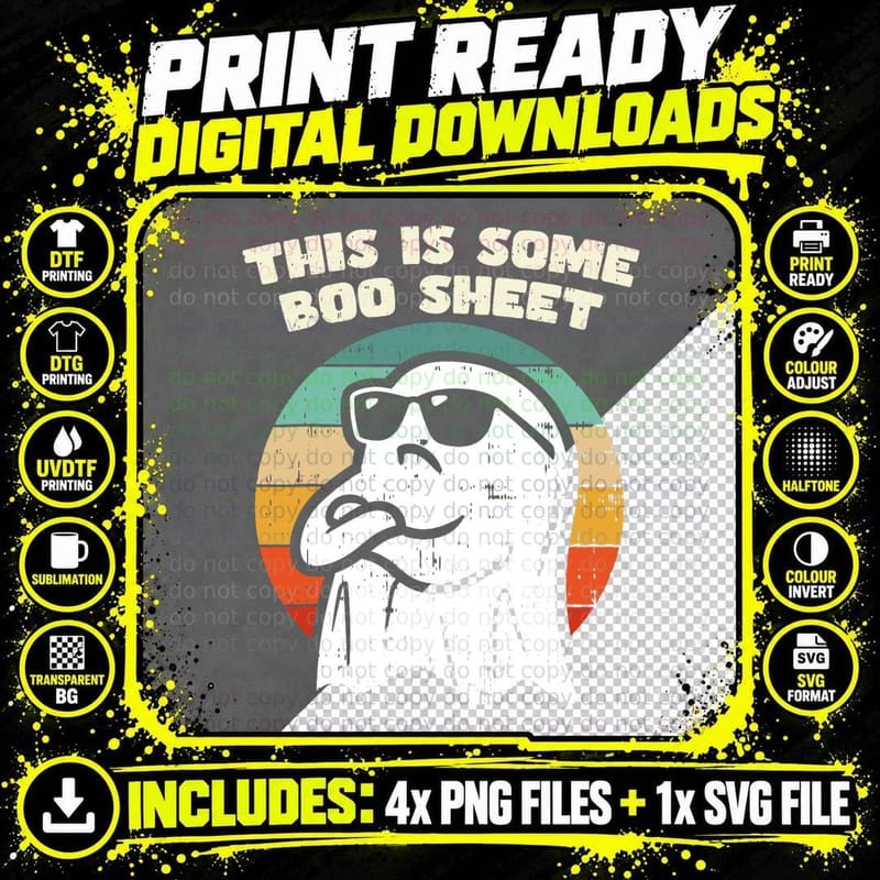 This Is Some Boo Sheet Ghost Retro Halloween Costume Png SVG Digital Bundle