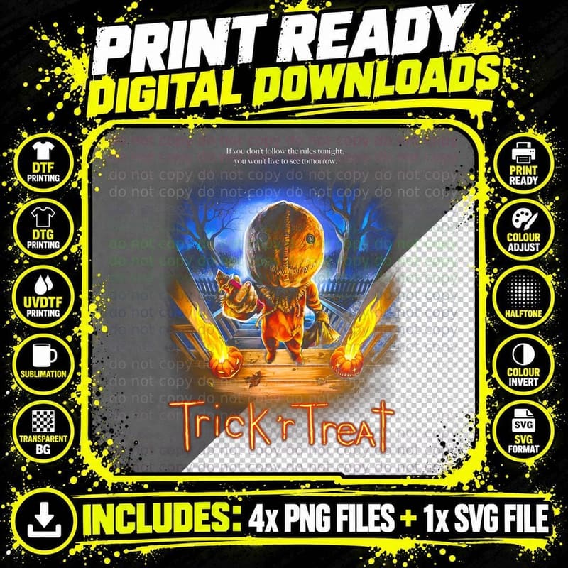 Trick 'R Treat Halloween Costume T-Shirt Png SVG Digital Bundle