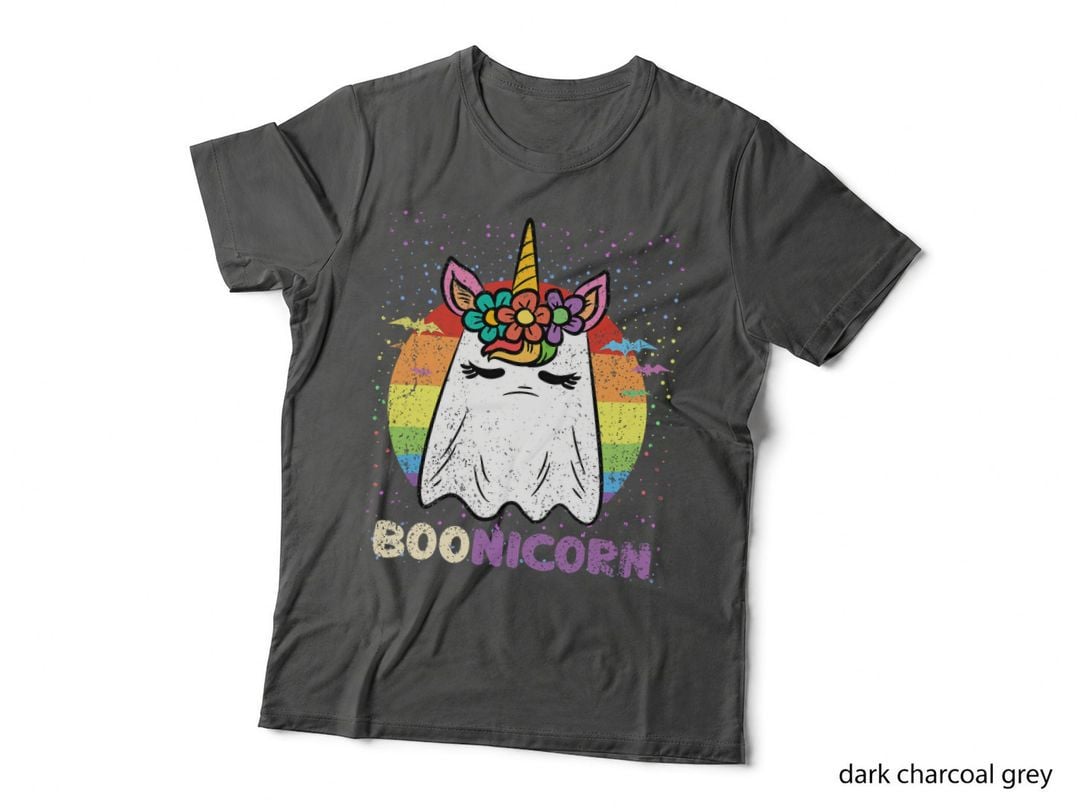 Unicorn Ghost Boo Halloween Costume Funny Ghoul Women Girls T-Shirt