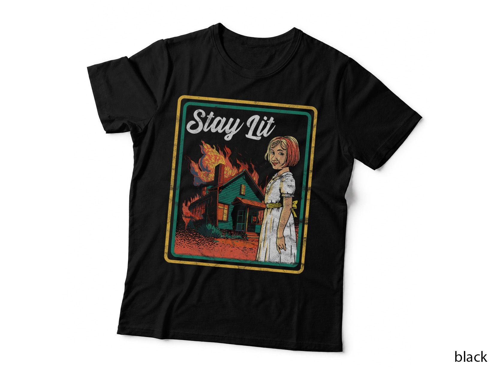Vintage Child Game Horror, Dark Humor, Stay Lit T-Shirt