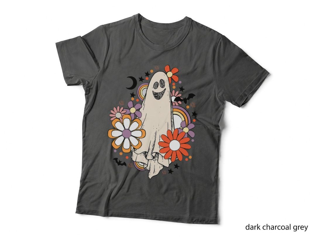 Vintage Halloween Costume Spooky Retro Cute Floral Ghost T-Shirt