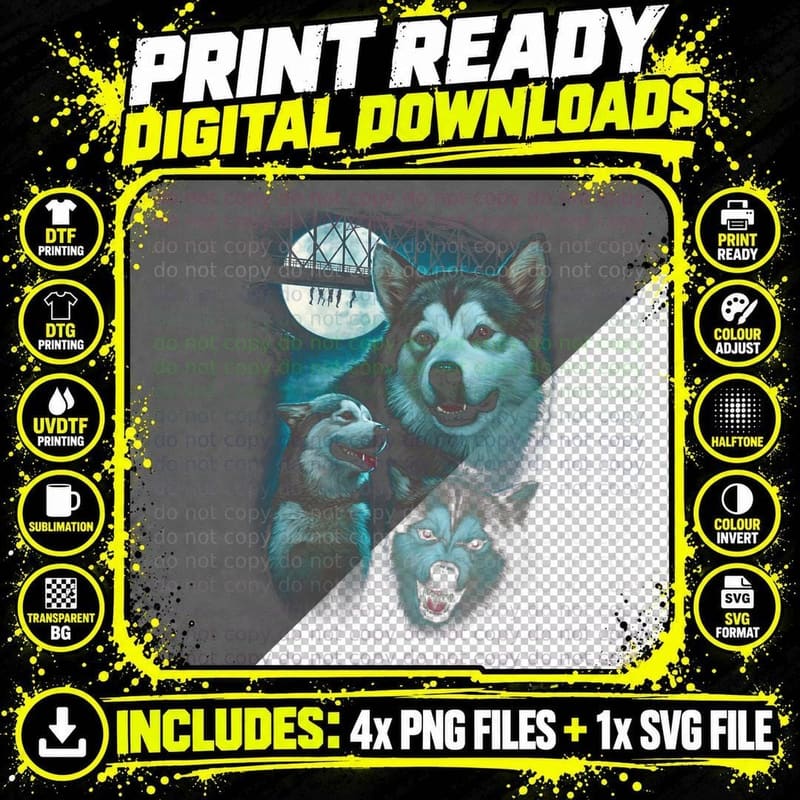 Werewolf Moonlight Pack T-Shirt, Halloween Costume Png SVG Digital Bundle