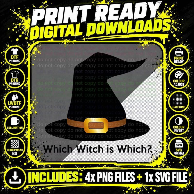 Which Witch Is Which Grammer Teacher Halloween T Shirt Png SVG Digital Bundle