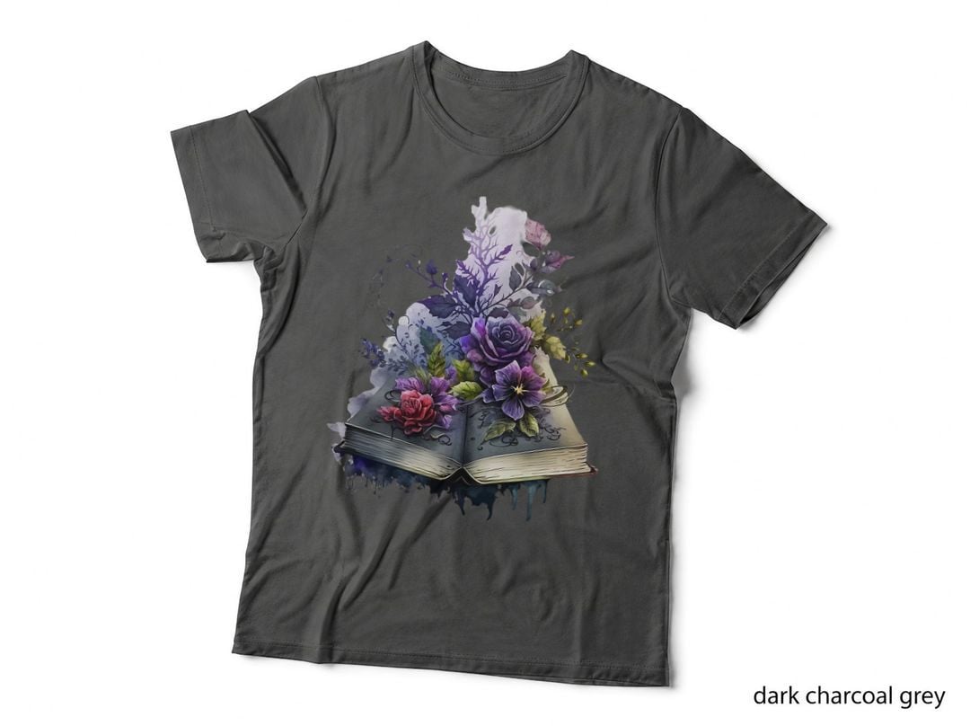 Wildflower Summer Floral Book Horror Funny Gothic Graphic T-Shirt