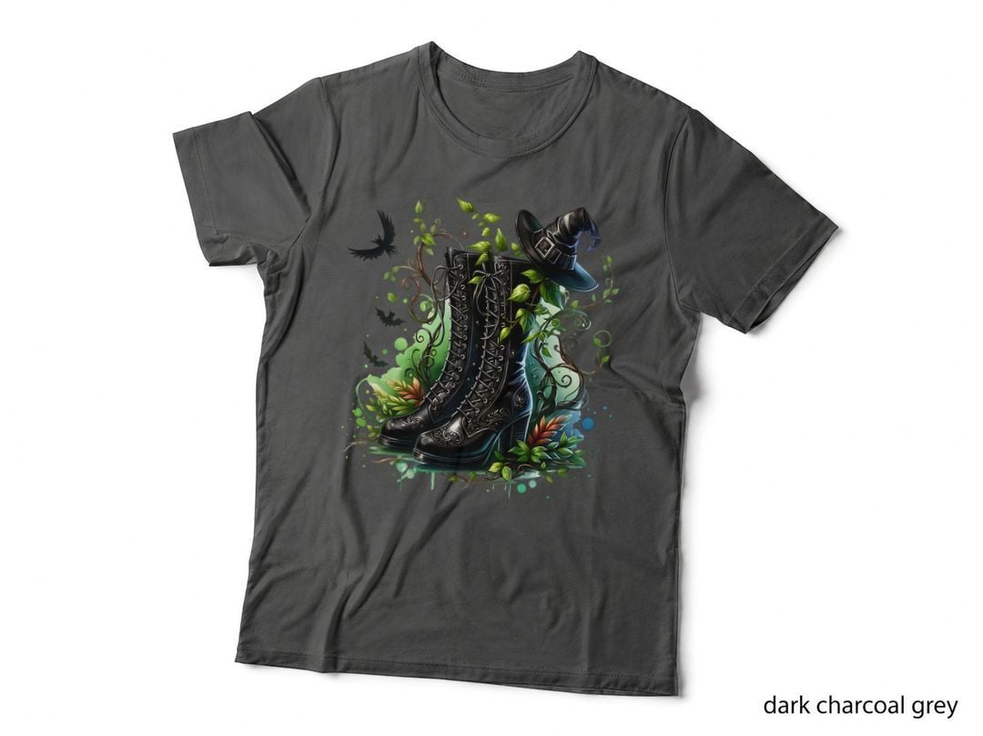 Witch Boots Green Halloween, Horror, Goth T-Shirt