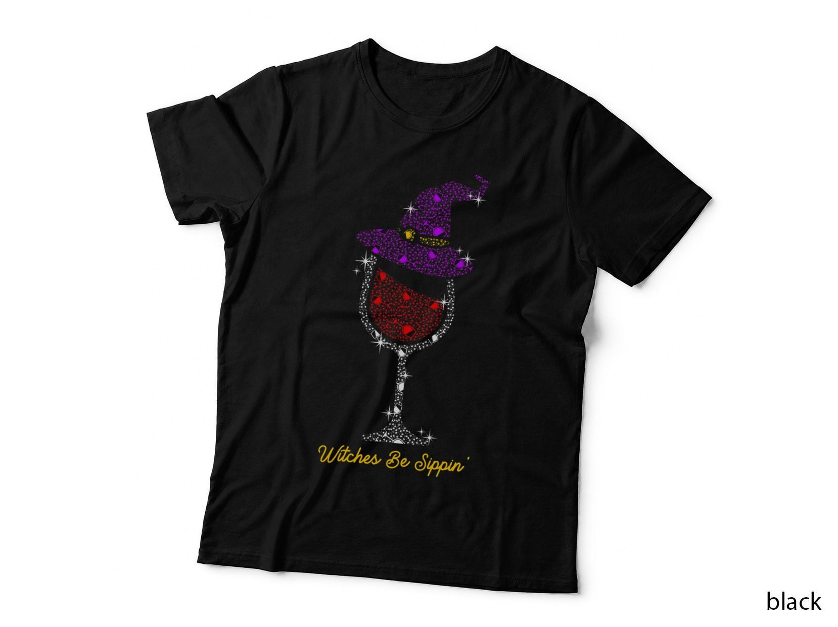 Witches Be Sippin' Witch Squad Wine Glass Halloween Party T-Shirt
